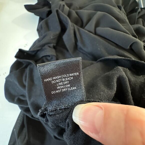 Hyfve Black Draped Sleeveless Faux Wrap Midi Dress Med - Picture 8 of 11